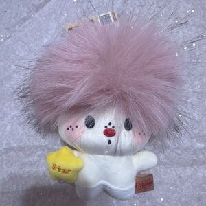 Cute Plush Toy Bag Charm with Pink Hair